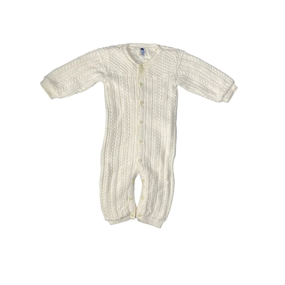 Gap Children One Piece Button Front Cable Knit Size New‎ Born 6-12 Months